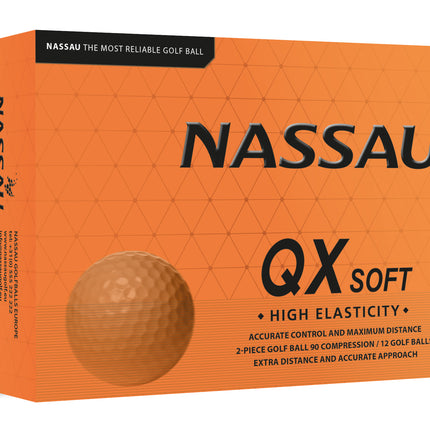 Nassau QX Soft - balles de golf personnalisées - Orange