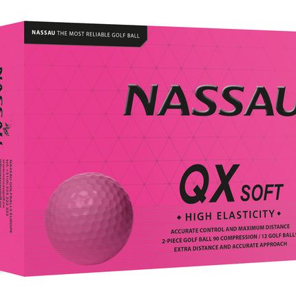 Nassau QX Soft - balles de golf personnalisées - Rose