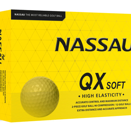 Nassau QX Soft - balles de golf personnalisées - Jaune