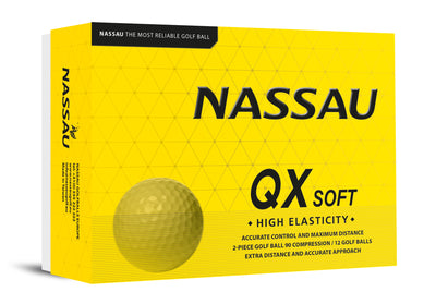 Nassau QX Soft - balles de golf personnalisées - Jaune