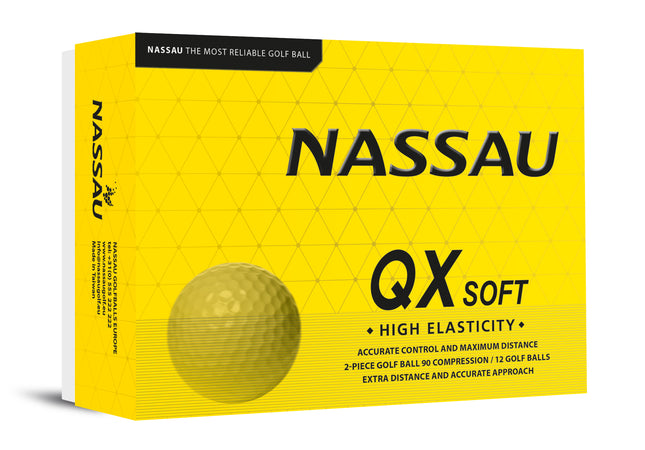 Nassau QX Soft - balles de golf personnalisées - Jaune