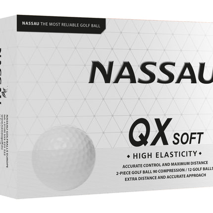 Nassau QX Soft - balles de golf personnalisées - Blanc