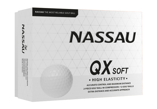 Nassau QX Soft - balles de golf personnalisées - Blanc