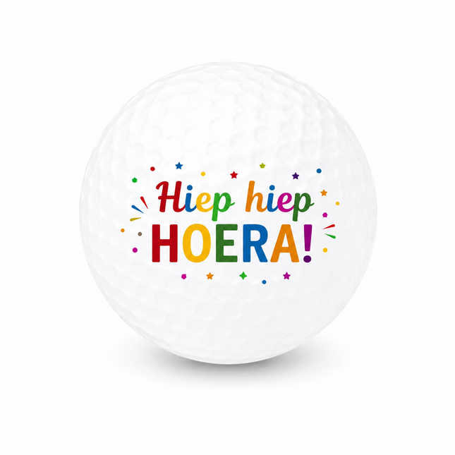 Balle de golf Hiep Hiep Hoera ! - Wilson Smart Core - texte multicolore