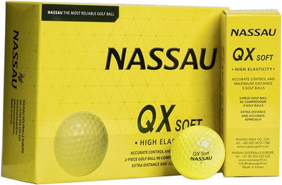 Nassau QX Soft - balles de golf vierges - Jaune