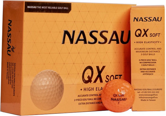 Nassau QX Soft - balles de golf vierges - Orange