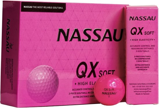 Nassau QX Soft - balles de golf vierges - Rose