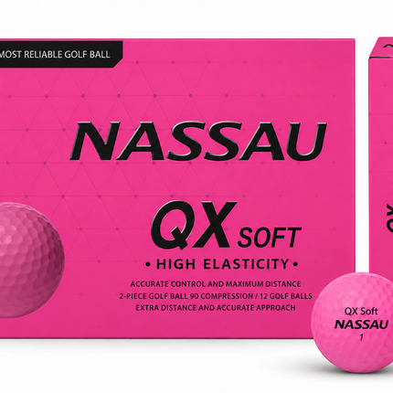 Nassau QX Soft - balles de golf vierges - Rose