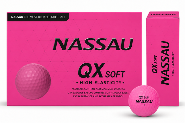 Nassau QX Soft - balles de golf vierges - Rose