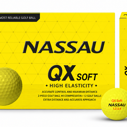 Nassau QX Soft - balles de golf vierges - Citron