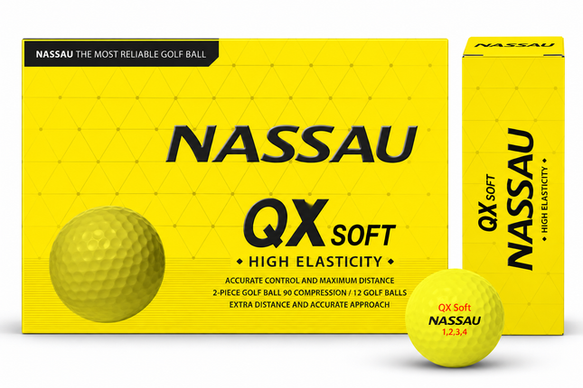 Nassau QX Soft - balles de golf vierges - Citron