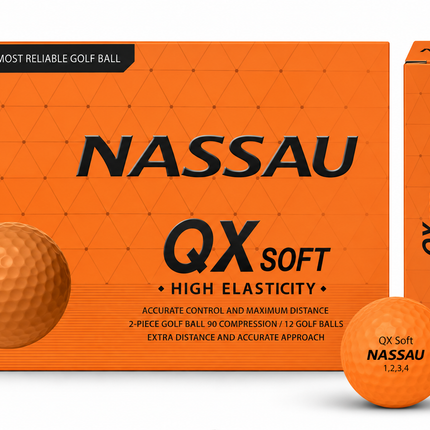 Nassau QX Soft - balles de golf vierges - Orange