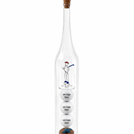 Bouteille d'huile d'olive en verre avec décoration golf - Personnalisée