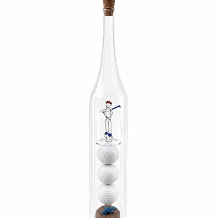 Bouteille d'huile d'olive en verre avec décoration golf - Vierge