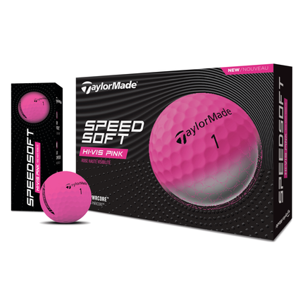 TaylorMade SpeedSoft Hi-Vis - balles de golf vierges - Rose