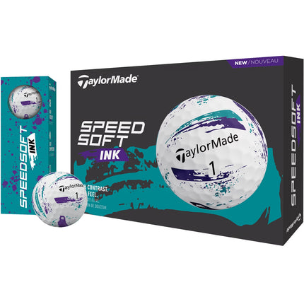 TaylorMade SpeedSoft Ink - balles de golf vierges - Violet